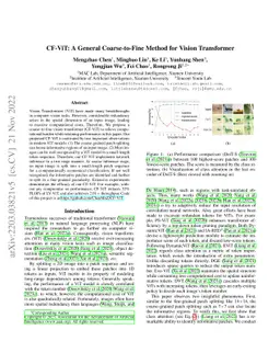 CF-ViT: A General Coarse-to-Fine Method for Vision Transformer