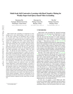 Multi-Scale Self-Contrastive Learning with Hard Negative Mining for
  Weakly-Supervised Query-based Video Grounding