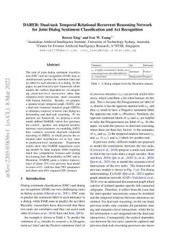 DARER: Dual-task Temporal Relational Recurrent Reasoning Network for
  Joint Dialog Sentiment Classification and Act Recognition