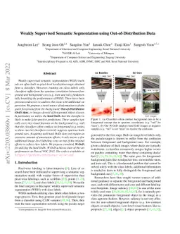 Weakly Supervised Semantic Segmentation using Out-of-Distribution Data