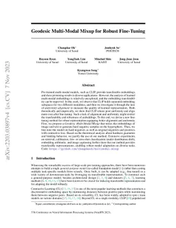 Geodesic Multi-Modal Mixup for Robust Fine-Tuning
