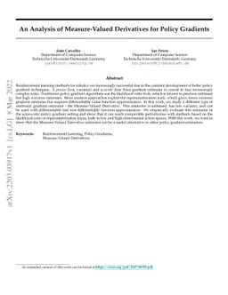 An Analysis of Measure-Valued Derivatives for Policy Gradients