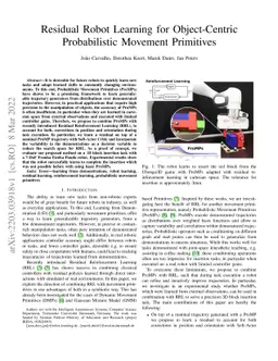 Residual Robot Learning for Object-Centric Probabilistic Movement
  Primitives
