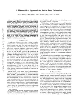 A Hierarchical Approach to Active Pose Estimation
