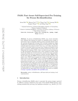 PASS: Part-Aware Self-Supervised Pre-Training for Person
  Re-Identification