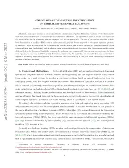 Online Weak-form Sparse Identification of Partial Differential Equations