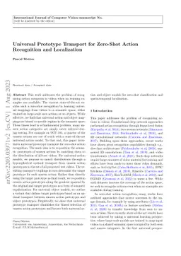 Universal Prototype Transport for Zero-Shot Action Recognition and
  Localization