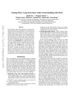 Skating-Mixer: Long-Term Sport Audio-Visual Modeling with MLPs