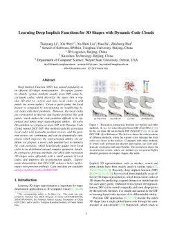 Learning Deep Implicit Functions for 3D Shapes with Dynamic Code Clouds