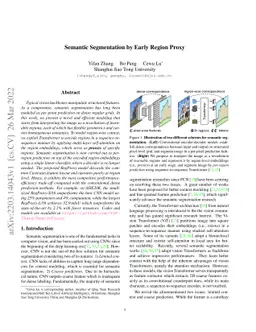 Semantic Segmentation by Early Region Proxy
