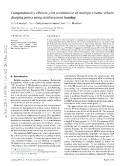 Computationally efficient joint coordination of multiple electric
  vehicle charging points using reinforcement learning