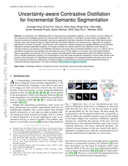 Uncertainty-aware Contrastive Distillation for Incremental Semantic
  Segmentation
