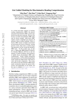 Lite Unified Modeling for Discriminative Reading Comprehension