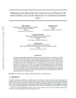 Probabilistic Registration for Gaussian Process 3D shape modelling in
  the presence of extensive missing data