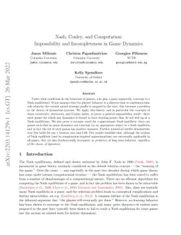 Nash, Conley, and Computation: Impossibility and Incompleteness in Game
  Dynamics