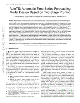 AutoTS: Automatic Time Series Forecasting Model Design Based on
  Two-Stage Pruning