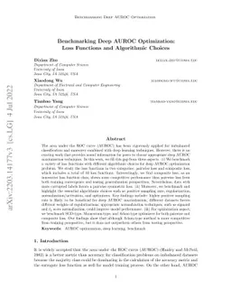 Benchmarking Deep AUROC Optimization: Loss Functions and Algorithmic
  Choices