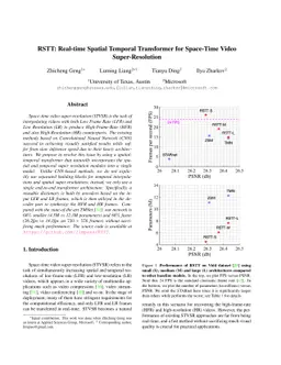 RSTT: Real-time Spatial Temporal Transformer for Space-Time Video
  Super-Resolution