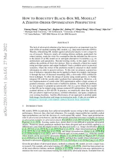 How to Robustify Black-Box ML Models? A Zeroth-Order Optimization
  Perspective