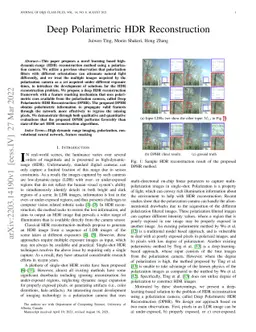 Deep Polarimetric HDR Reconstruction