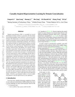 Causality Inspired Representation Learning for Domain Generalization