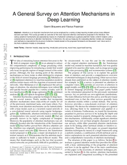 A General Survey on Attention Mechanisms in Deep Learning