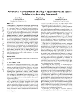 Adversarial Representation Sharing: A Quantitative and Secure
  Collaborative Learning Framework