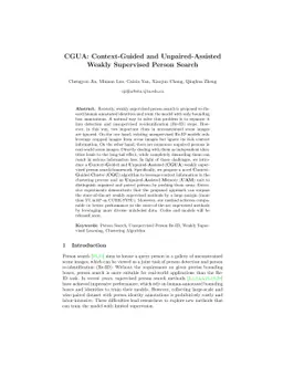 CGUA: Context-Guided and Unpaired-Assisted Weakly Supervised Person
  Search