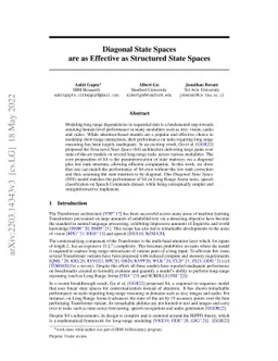 Diagonal State Spaces are as Effective as Structured State Spaces