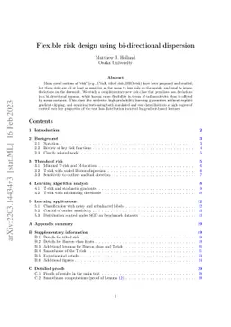 Flexible risk design using bi-directional dispersion