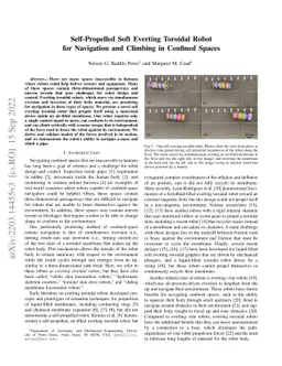 Self-Propelled Soft Everting Toroidal Robot for Navigation and Climbing
  in Confined Spaces