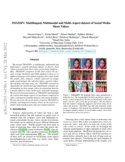 3MASSIV: Multilingual, Multimodal and Multi-Aspect dataset of Social
  Media Short Videos