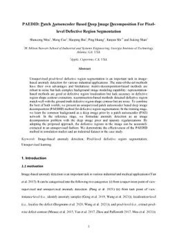 PAEDID: Patch Autoencoder Based Deep Image Decomposition For Pixel-level
  Defective Region Segmentation