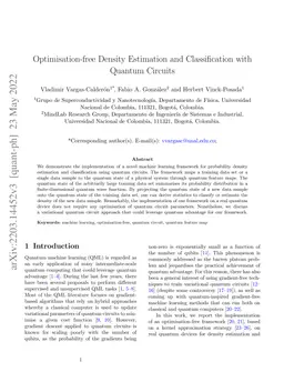 Optimisation-free Classification and Density Estimation with Quantum
  Circuits