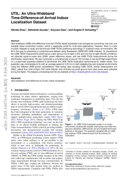 UTIL: An Ultra-wideband Time-difference-of-arrival Indoor Localization
  Dataset