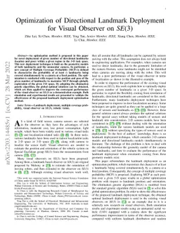 Optimization of Directional Landmark Deployment for Visual Observer on
  SE(3)