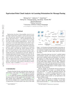 Equivariant Point Cloud Analysis via Learning Orientations for Message
  Passing