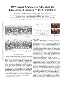 DNN-Driven Compressive Offloading for Edge-Assisted Semantic Video
  Segmentation
