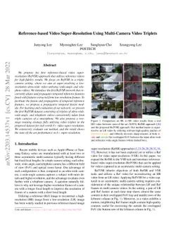 Reference-based Video Super-Resolution Using Multi-Camera Video Triplets