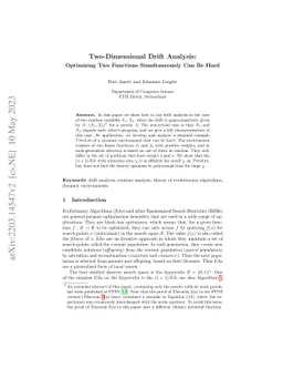 Two-Dimensional Drift Analysis: Optimizing Two Functions Simultaneously
  Can Be Hard