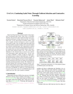 UNICON: Combating Label Noise Through Uniform Selection and Contrastive
  Learning