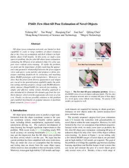 FS6D: Few-Shot 6D Pose Estimation of Novel Objects