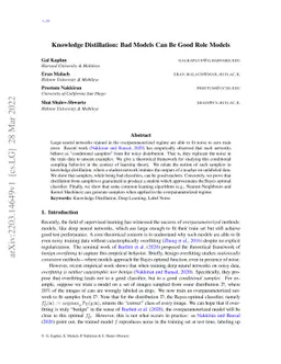 Knowledge Distillation: Bad Models Can Be Good Role Models