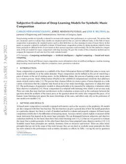 Subjective Evaluation of Deep Learning Models for Symbolic Music
  Composition