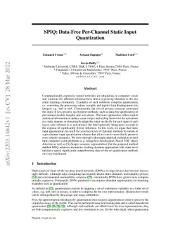 SPIQ: Data-Free Per-Channel Static Input Quantization