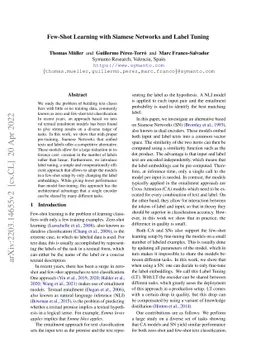 Few-Shot Learning with Siamese Networks and Label Tuning