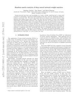 Random matrix analysis of deep neural network weight matrices