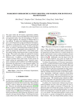 MaskGroup: Hierarchical Point Grouping and Masking for 3D Instance
  Segmentation