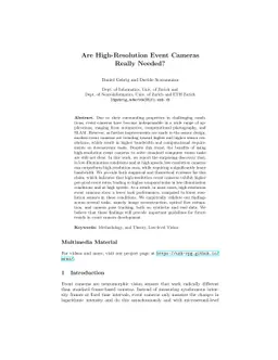 Are High-Resolution Event Cameras Really Needed?