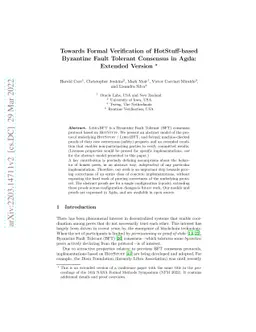 Towards Formal Verification of HotStuff-based Byzantine Fault Tolerant
  Consensus in Agda: Extended Version